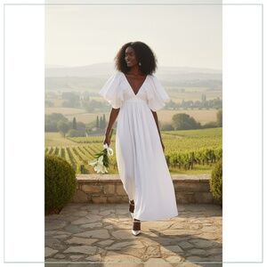 $6590 Carolina Herrera Gathered Pleated Cloud White Runway Midi Dress